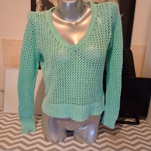 Aeropostale Light Green V-Neck Sweater